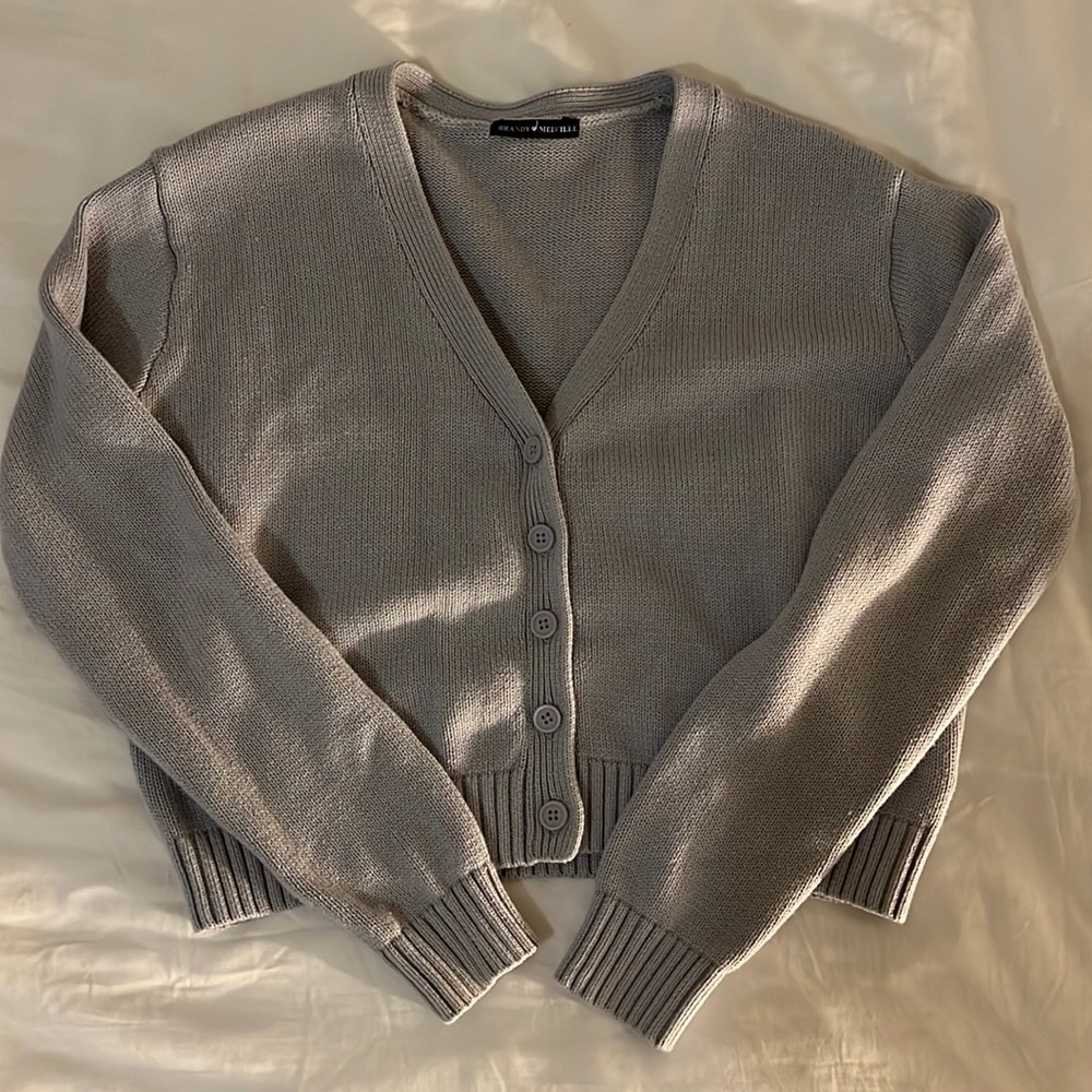 Brandy Melville Light Blue Knit Cardigan Sweater